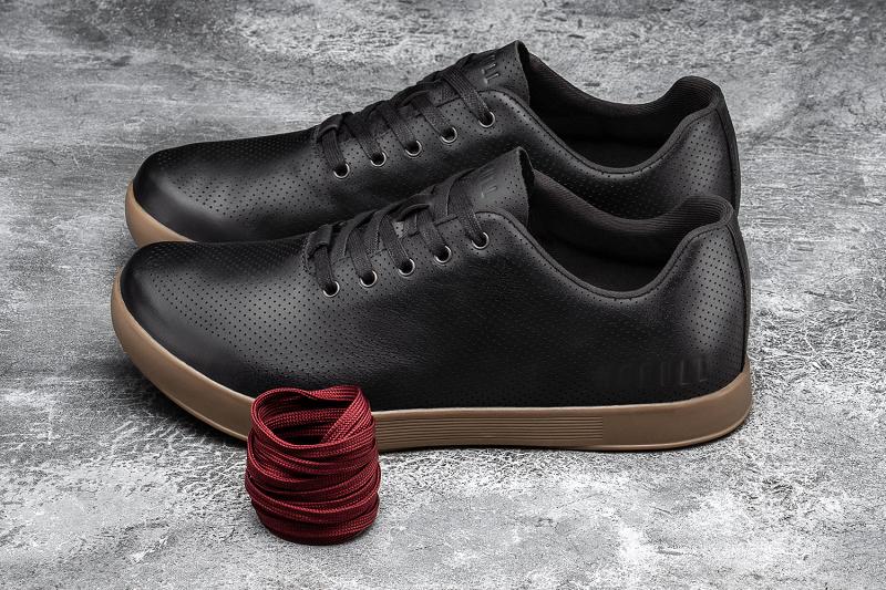 Black Nobull Dark Gum Leather Men's Trainers | CA M1402Q